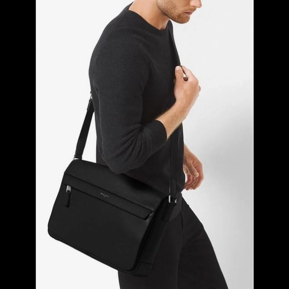 Michael Kors Odin Large Leather Messenger Bag